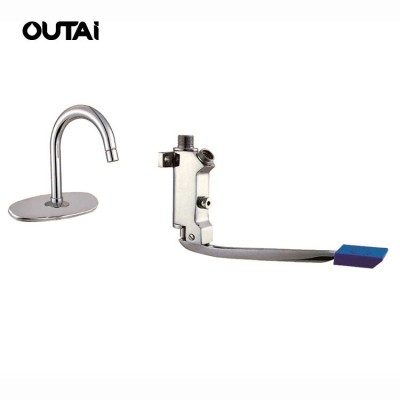 New design adjustable tailpiece brass flush foot pedal water tap for hospital bathroom accessories water faucet