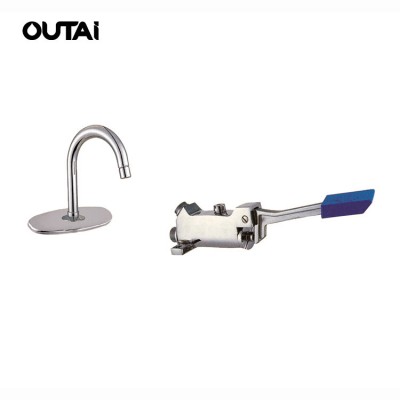 High quality automatic water slow open tap brass foot pedal faucet bathroom accessories water tap