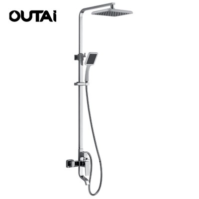 sanitary wares bathroom accessories 5 function chrome finish bathroom rain-full hot cold shower set